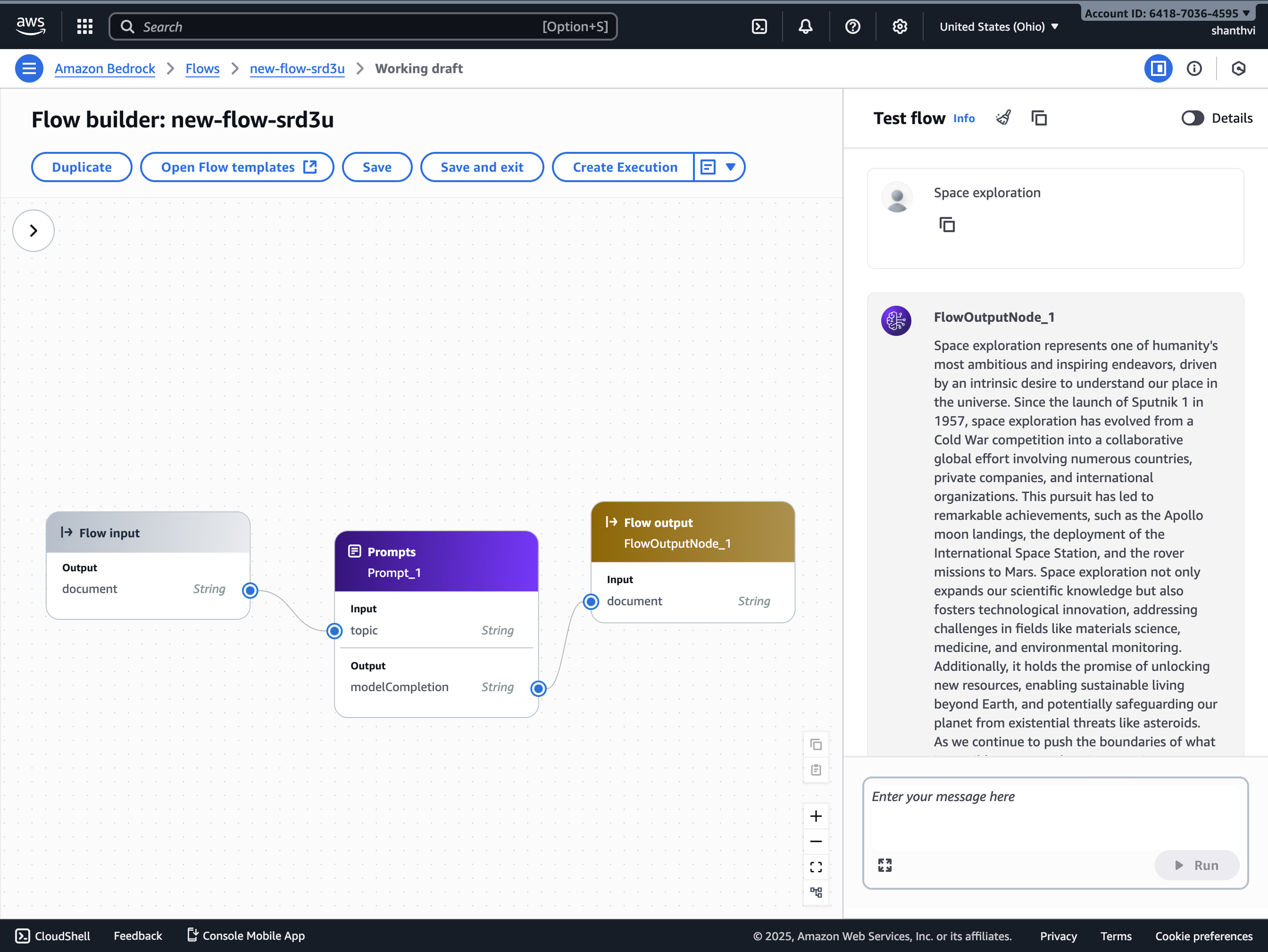 Amazon Bedrock workflow detail