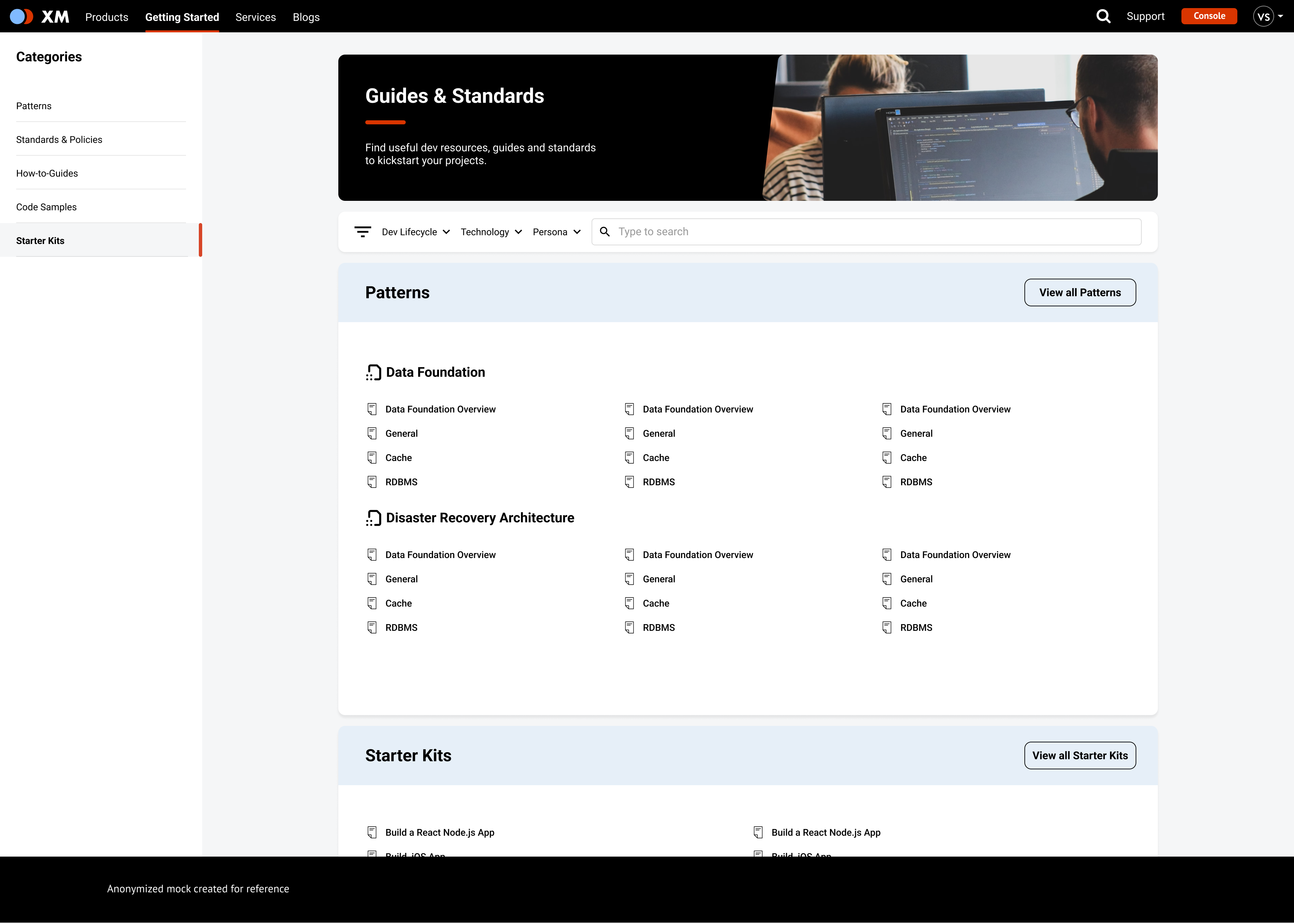 Developer Experience product detail interface